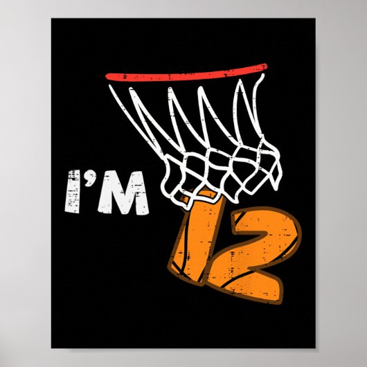 12th Birthday Sketll Im 12 Twelve Year Old Bday Bo Poster (Vorne)