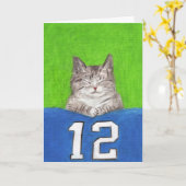 12th Cat Blanket Card Karte (Gelbe Blume)