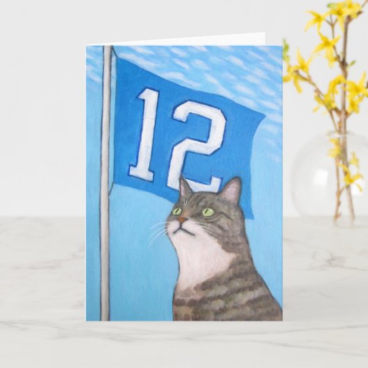 12th Cat Flag Karte (Gelbe Blume)