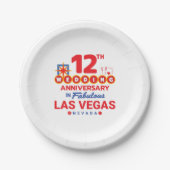 12th Wedding Anniversary Las Vegas Trip Pappteller (Vorderseite)