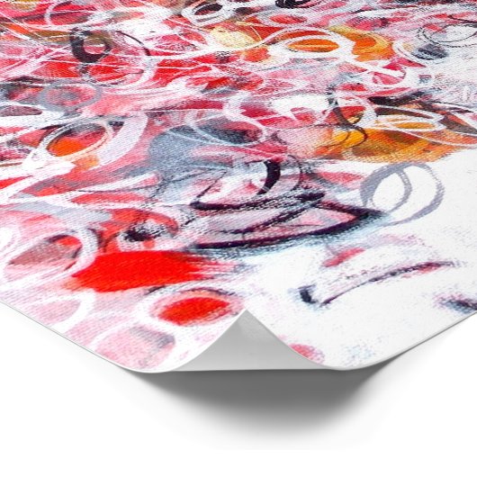 12x12 Abstrakt Red Schwarz-weiß Modern Art Print Poster (Ecke)