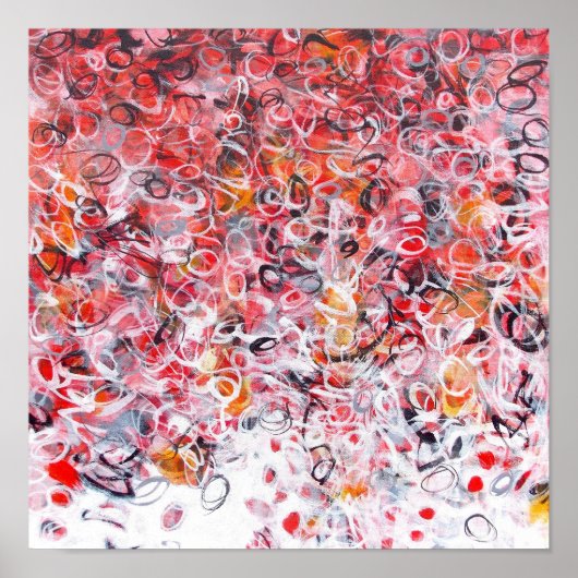 12x12 Abstrakt Red Schwarz-weiß Modern Art Print Poster (Vorne)