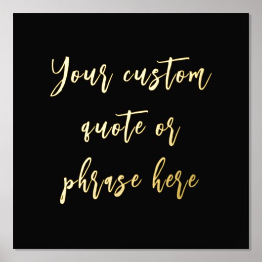 12x12 Black GOLD Custom Quote Phrase Verse SCRIPT Foliendrucke (Vorderseite)