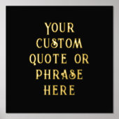 12x12 Black GOLD Custom Quote Signing ART DECO Foliendrucke (Vorderseite)