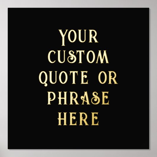 12x12 Black GOLD Custom Quote Signing ART DECO Foliendrucke (Vorderseite)