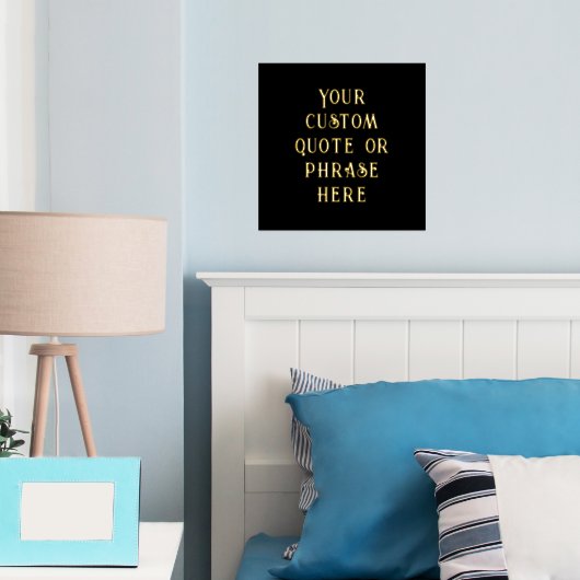 12x12 Black GOLD Custom Quote Signing ART DECO Foliendrucke (In Situ (Schlafzimmer))