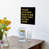 12x12 Black GOLD Custom Sign Quote RETRO Schriftar Foliendrucke (Ablage(Küche))