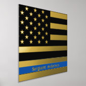 12x12 dünne blaue Linie US-Flagge Echte GOLD FOIL Foliendrucke (Ablage )
