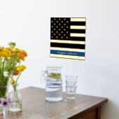 12x12 dünne blaue Linie US-Flagge Echte GOLD FOIL Foliendrucke (Ablage(Küche))