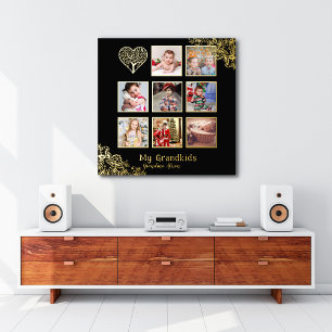 12x12 Foto Collage Gift Gold Foil Lace Accents Foliendrucke