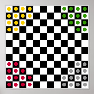 12x12 Halma Kühlschrank ~TAG~ Board (4 Spieler) Poster