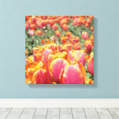 12x12 Leinwand Kunstdruck Tulip Blume Quadrat Lein (Insitu (Holzboden))