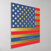 12x12 "Thin Blue Line Police Law" US Flag REAL GOL Foliendrucke (Ablage )