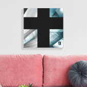 12x12" Trend Abstract Art Canvas Black White Blue Leinwanddruck (Insitu (Wohnzimmer))