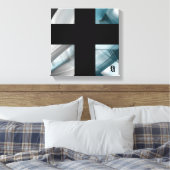 12x12" Trend Abstract Art Canvas Black White Blue Leinwanddruck (Insitu (Schlafzimmer))