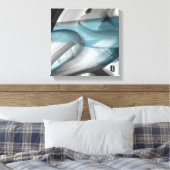12x12" Trend Abstract Art Canvas Black White Blue Leinwanddruck (Insitu (Schlafzimmer))