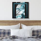 12x12" Trend Abstract Art Canvas Black White Blue Leinwanddruck (Insitu (Schlafzimmer))