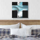 12x12" Trend Abstract Art Canvas Black White Blue Leinwanddruck (Insitu (Schlafzimmer))