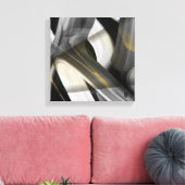 12x12" Trend Abstract Art Canvas Black White Gold Leinwanddruck (Insitu (Wohnzimmer))