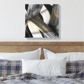 12x12" Trend Abstract Art Canvas Black White Gold Leinwanddruck (Insitu (Schlafzimmer))