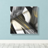 12x12" Trend Abstract Art Canvas Black White Gold Leinwanddruck (Insitu (Holzboden))