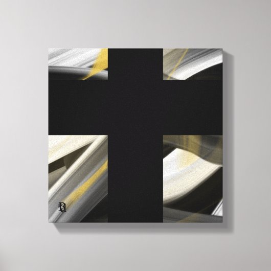 12x12" Trend Abstract Art Canvas Black White Gold Leinwanddruck (Vorderseite)