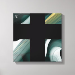 12x12" Trend Abstract Art Canvas Black White Green Leinwanddruck