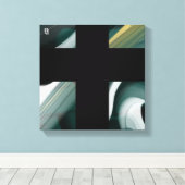 12x12" Trend Abstract Art Canvas Black White Green Leinwanddruck (Insitu (Holzboden))