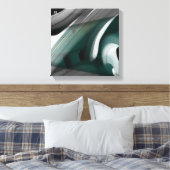 12x12" Trend Abstract Art Canvas Black White Green Leinwanddruck (Insitu (Schlafzimmer))
