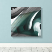 12x12" Trend Abstract Art Canvas Black White Green Leinwanddruck (Insitu (Holzboden))