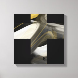 12x12" Trend Abstrakt Kunst Leinwand Schwarz Weiß 