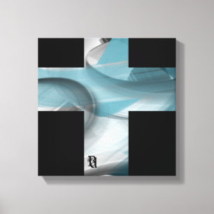 12x12" Trend Abstrakt Kunst Leinwand Schwarz Weiß
