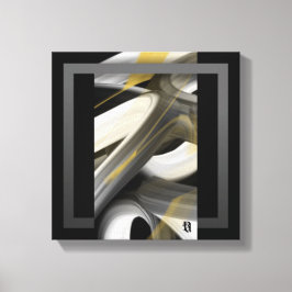 12x12" Trend Abstrakt Kunst Leinwand Schwarz Weiß 