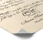 12x12 Vintag Pfau 1 - Hochzeit Personalisiert Poster (Ecke)