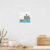 12x12 Whimsical Detroit Skyline Poster (Küche)