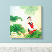 12x12" Wrapped Canvas (Gloss) with Chinese Motif Leinwanddruck (Insitu (Holzboden))