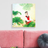 12x12" Wrapped Canvas (Gloss) with Chinese Motif Leinwanddruck (Insitu (Wohnzimmer))