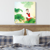 12x12" Wrapped Canvas (Gloss) with Chinese Motif Leinwanddruck (Insitu (Schlafzimmer))