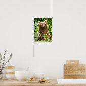 12x16 Poster (Matte) mit Grizzlybär (Küche)