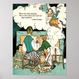 12x16 Poster mit Vintager Kinderillustration
