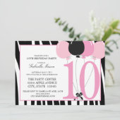 12x18 10. Geburtstagsparty Einladung (Stehend Vorderseite)