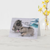 12x18 2018 Feiertagkeeshond-Weihnachtskarte Karte (Gelbe Blume)