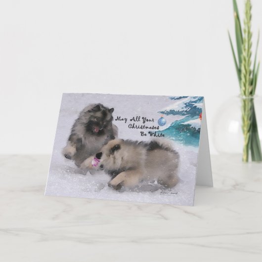 12x18 2018 Feiertagkeeshond-Weihnachtskarte Karte (Vorderseite)