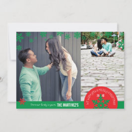 12x18 2 Foto Snowflake Foto-Karte Feiertagskarte