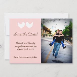 12x18 2 Love Birds Foto Ankündigung Datum freihalt