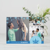 12x18 3 Foto Snowflake Fotokarte Feiertagskarte (Stehend Vorderseite)