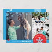 12x18 3 Foto Snowflake Fotokarte Feiertagskarte (Vorne/Hinten)