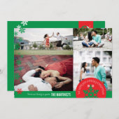 12x18 4 Foto Snowflake Fotokarte Feiertagskarte (Vorne/Hinten)