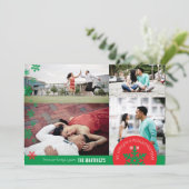 12x18 4 Foto Snowflake Fotokarte Feiertagskarte (Stehend Vorderseite)