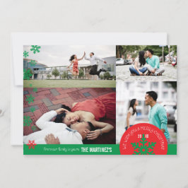 12x18 4 Foto Snowflake Fotokarte Feiertagskarte